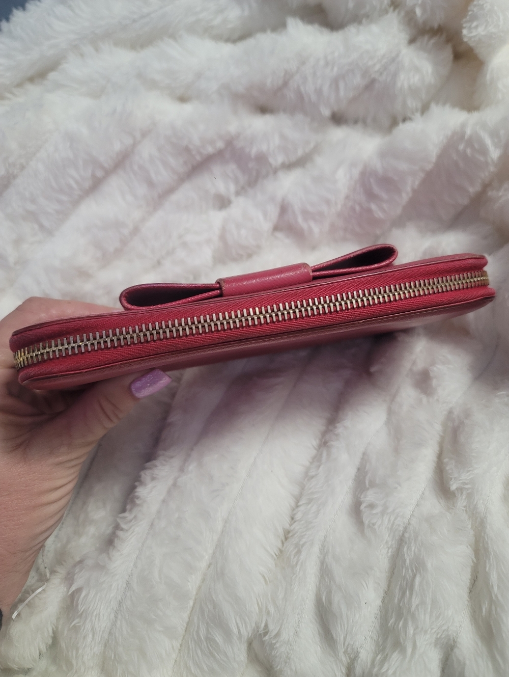 PRADA Ribbon Round Zipper Long Wallet Authentic - Picture 5 of 8